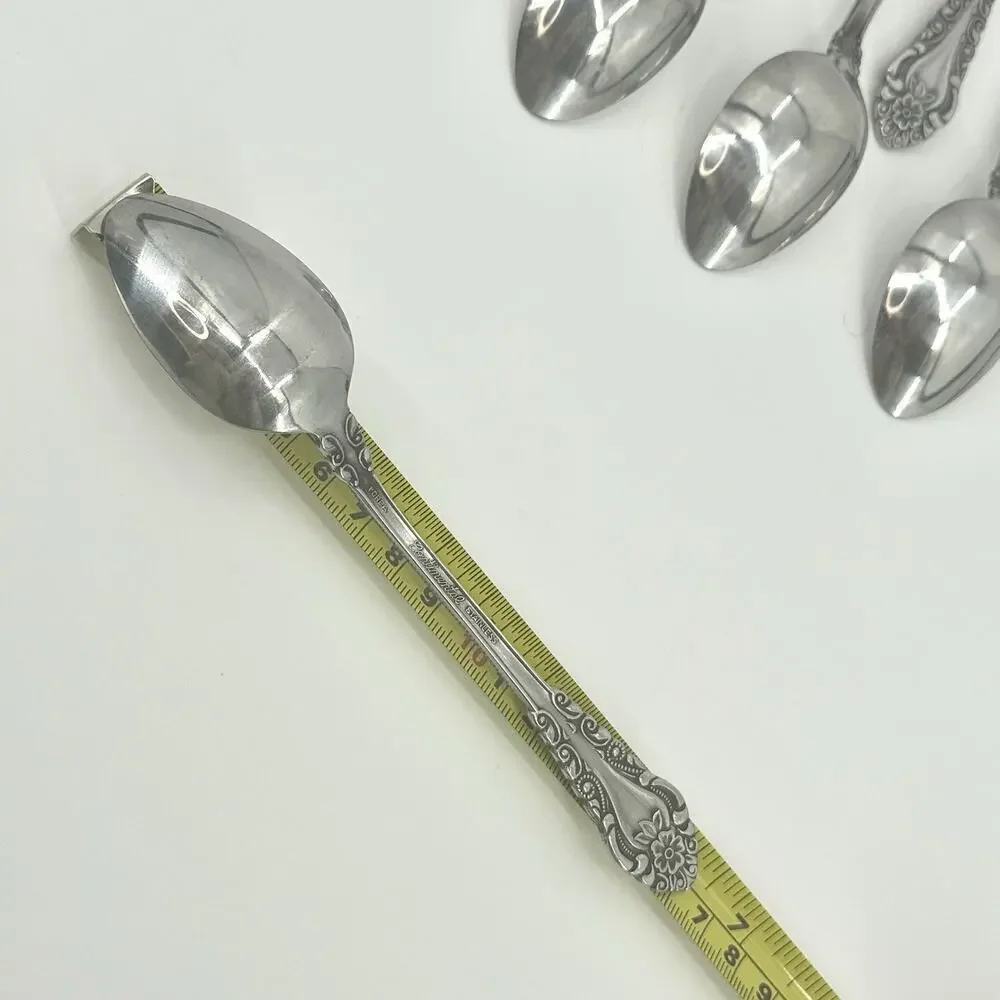Voisin (Stainless)by CONTINENTAL SILVER Lot of 7 Teaspoons Floral MCM 6 3/8 inch